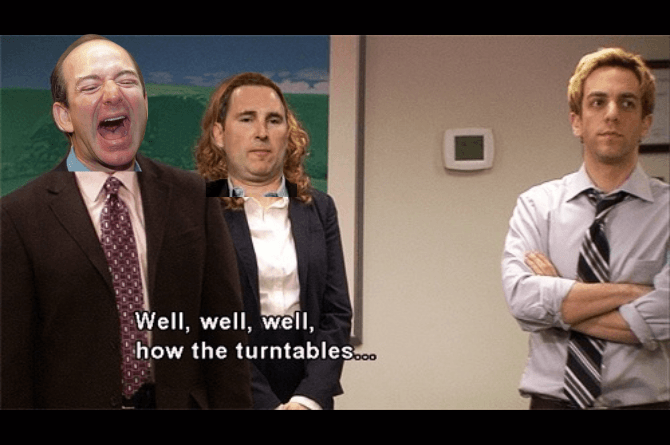 Well, well, well. How the turntables…